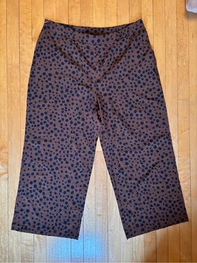 EUC High Rise Pants | Brown & Black Leopard Animal Print Trousers | Women’s 1X